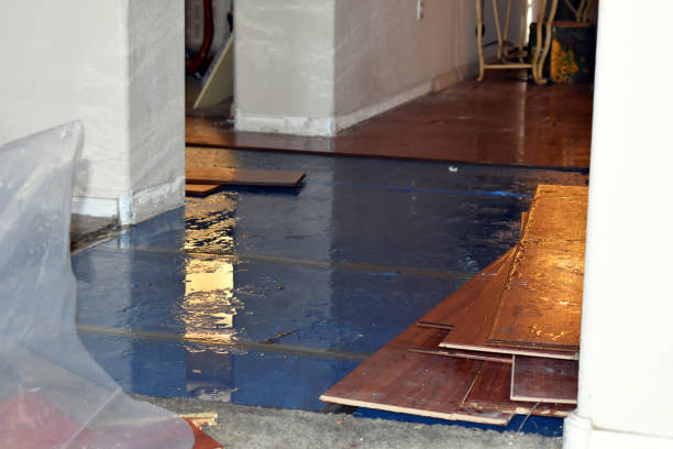 Professional Storm Water Damage Restoration technician working in Roseville, OH